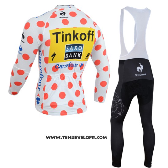 2014 Maillot Ciclismo Saxobank Lider Blanc et Rouge Manches Longues et Cuissard